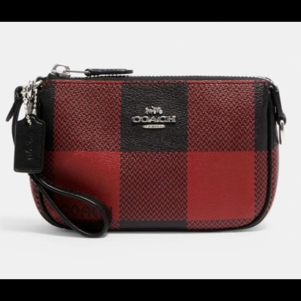 SOLD- Coach Buffalo Plaid wristlet